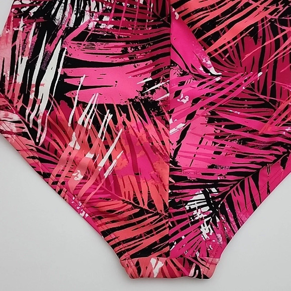 Speedo Women's One Piece Hot Pink Tropical Print Swimsuit Size 8 - Picture 9 of 14